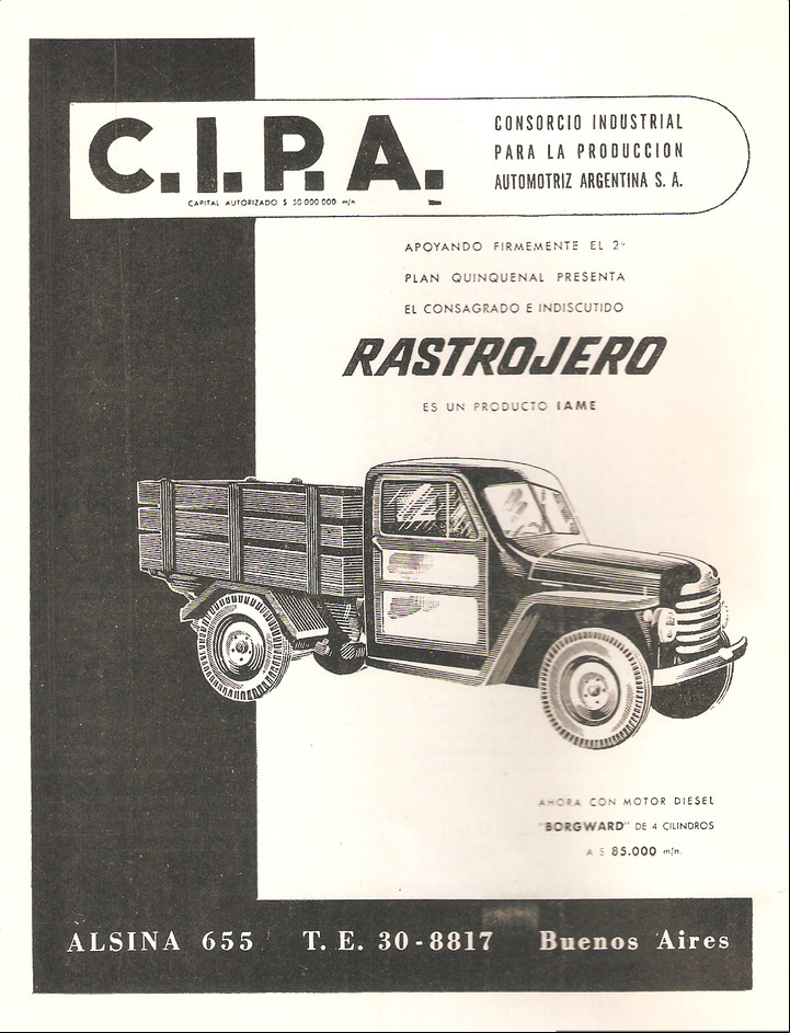 Fuerte. El Rastrojero tenía una capacidad de carga de media tonelada. (Archivo Clarín)