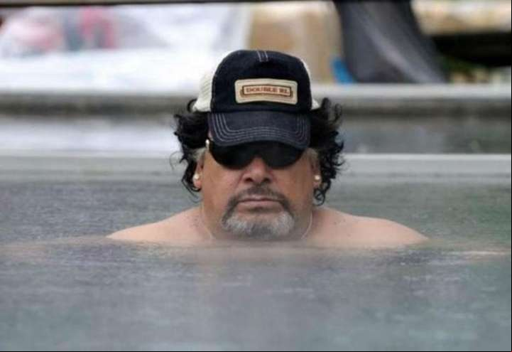 Roly Serrano haciendo de Maradona en la película La Juventud, de Paolo Sorrentino. Foto: Archivo Clarín.