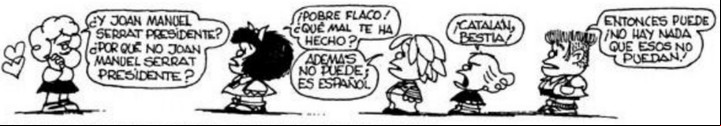 Mafalda y Quino pedían a Serrat de presidente.