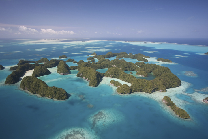 CLAIMA20151110_0118 David Clumpner Palau Vista cenital, Isla, Micronesia, Vista elevada (Getty Images)