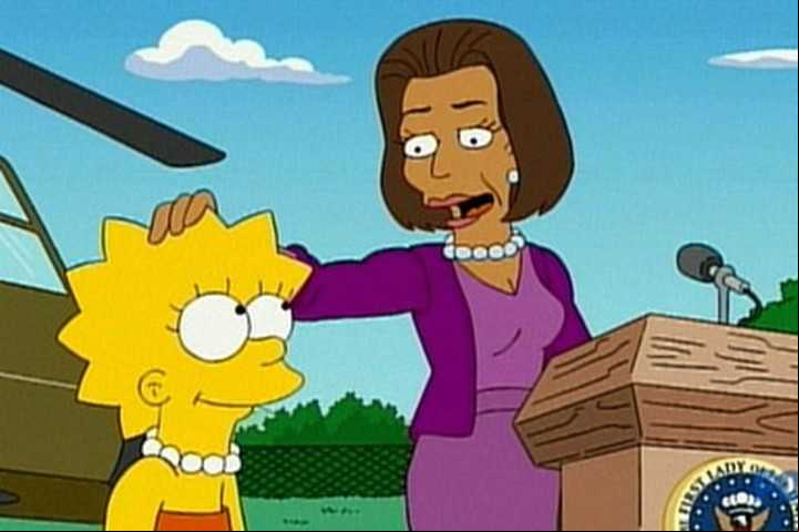 Lisa Simpson ya estuvo con Michelle Obama en la serie.