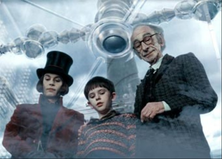 "Charlie y la fabrica de chocolate". Una imagen de la adaptación para cine de una de sus obras emblemáticas.