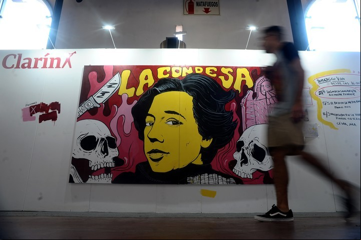 Octavo día, mural de FALOPAPAS en el stand de Ñ. Foto: Germán García Adrasti