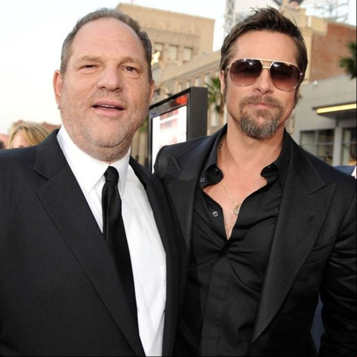 Brad Pitt y Harvey Weinstein, cuando el productor era "El Rey" de la industria.