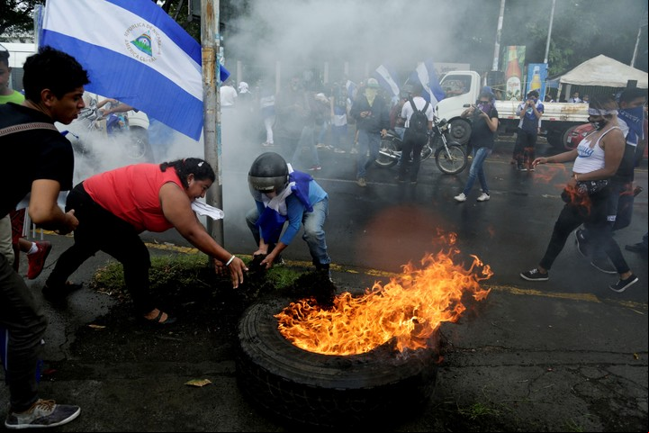El gobierno de Daniel Ortega enfrentó una intensa ola de protestas durante 2018, que fue duramente reprimida. Foto: AP