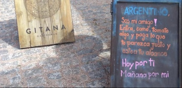 Crisis económica: un restaurante de Uruguay se solidarizó con los turistas argentinos