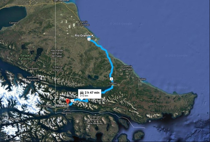 De Río Grande a Ushuaia, con el único cruce de la Cordillera sin salir del país.