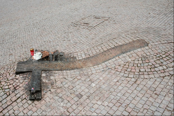 El monumento que hay en el lugar donde se inmoló Jan Palach (AFP).