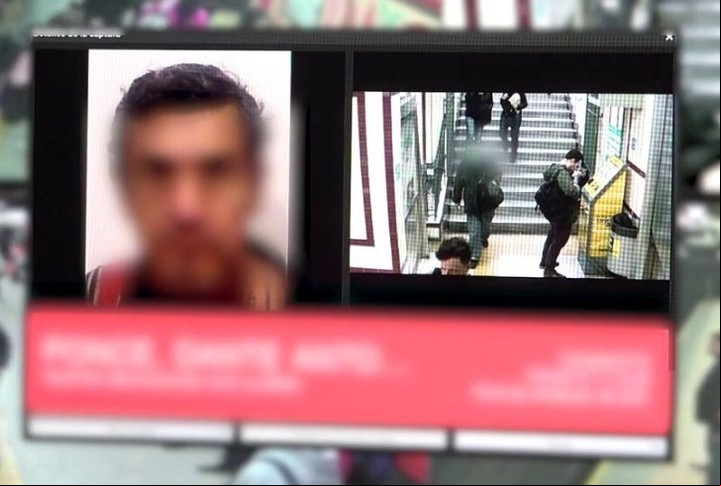 El match que arrojó el sistema entre la imagen que tomó la cámara del subte y la ficha del prófugo.