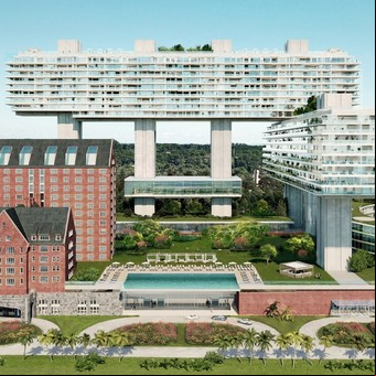 Cómo son las torres horizontales que se construyen en Punta del Este