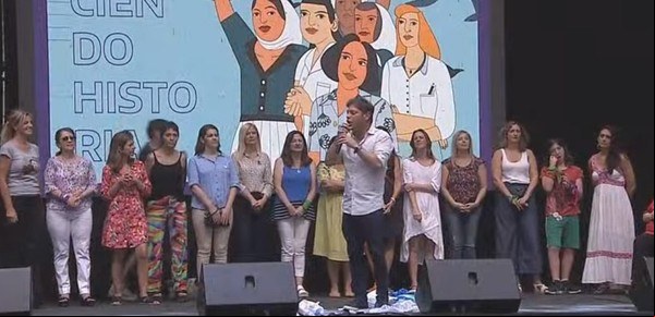 En el acto por el Día de la Mujer, Axel Kicillof llamó a "construir el Nunca Más del neoliberalismo"