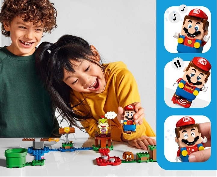 Las expresiones de Mario según lo que suceda en el juego. (Nintendo/Lego)