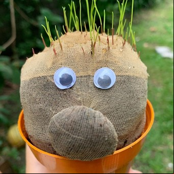 Cómo hacer un muñeco con pelos de pasto
