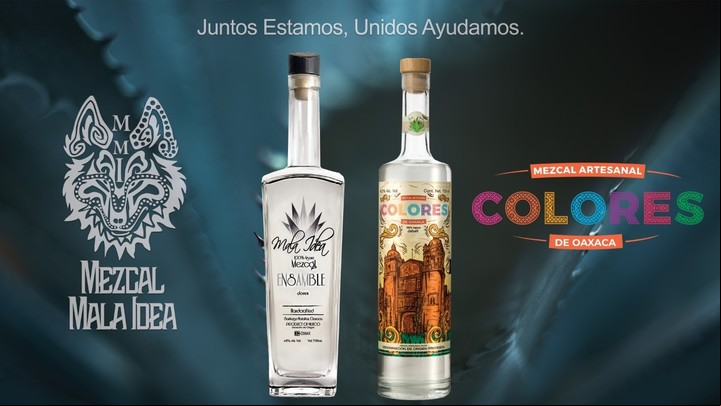 "Juntos estamos, unidos ayudamos". El lema de sociedad entre los productores de Mezcal Mala Idea y de Mezcal Colores de Oaxaca.