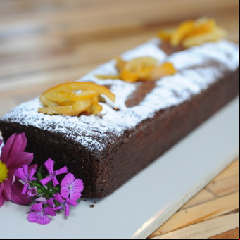 Brownie de chocolate con naranja