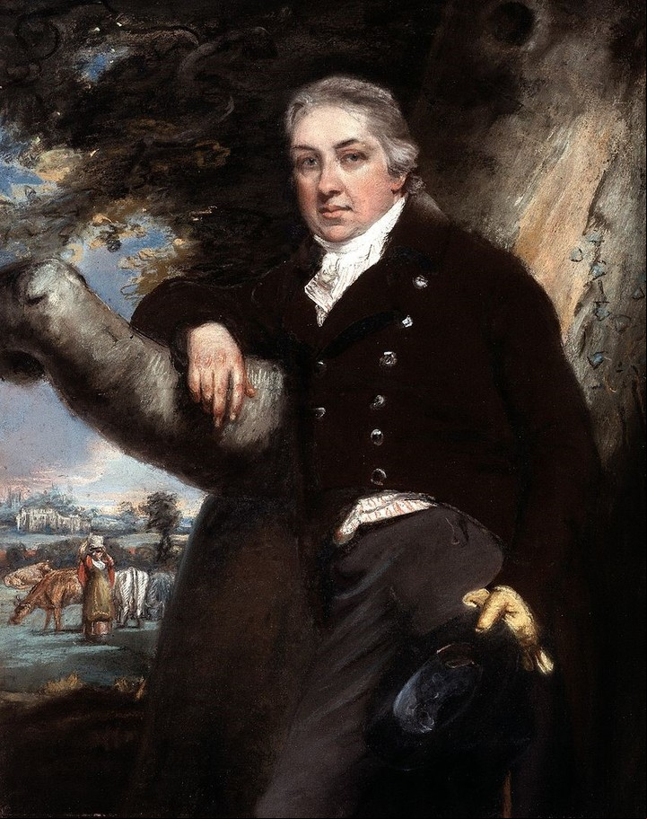Edward Jenner en un árbol, una pintura de John Raphael Smith.