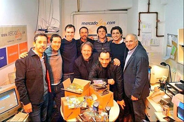Galperin y el equipo que fundó Mercado Libre hace 21 años.