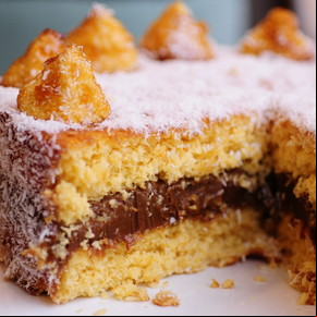 Torta de coco y dulce de leche