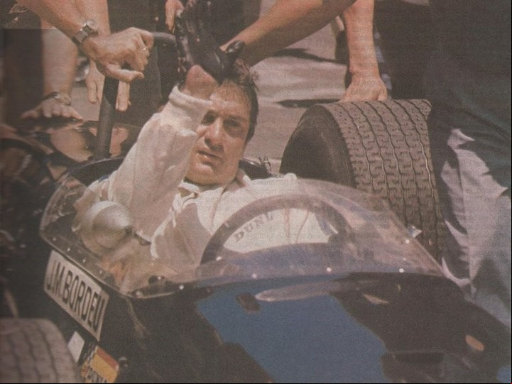 Juan Manuel Bordeu sobre un Brabham-Cosworth de Fórmula 2 en 1968. Foto: Archivo CORSA.