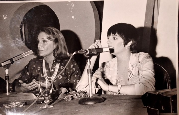 Junto a Liza Minelli. (Foto Archivo Clarín)