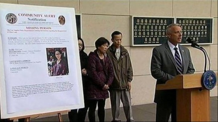 Los padres de Elisa y la conferencia de prensa de la policía de Los Ángeles.