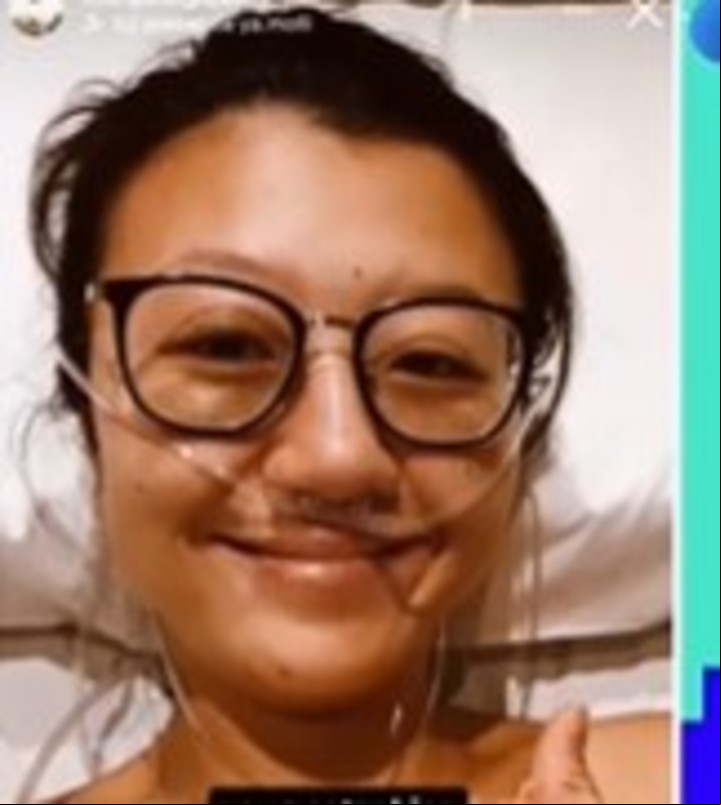 Karina Gao permaneció 12 días en coma farmacológico tras contagiarse Covid. Captura de TV