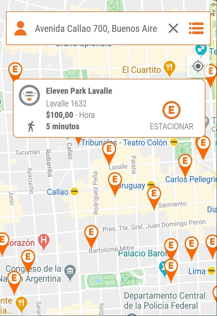 La app Werpi, con muchas opciones en el centro porteño.