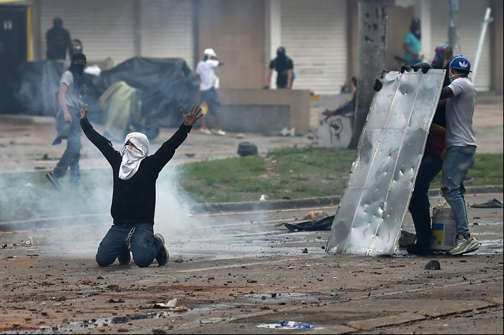 En Cali, epicentro de las protestas contra el presidente Duque. Foto AFP