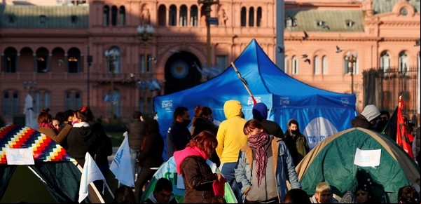 Acampan en Plaza de Mayo por la liberación a Milagro Sala y critican duro a Alberto Fernández