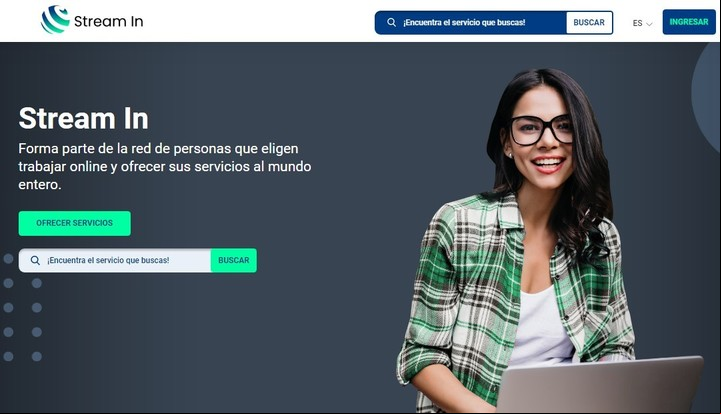Stream In, la primera plataforma específica para trabajar ofreciendo servicios en vivo por videollamada. Imagen: Captura.