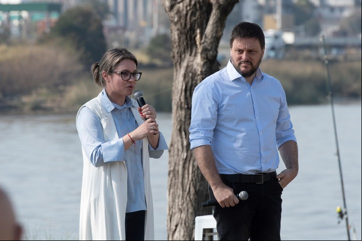 Gisela Marziotta y Leandro Santoro. La propuesta del Frente de Todos en la Ciudad. Foto Victoria Egurza/Telam