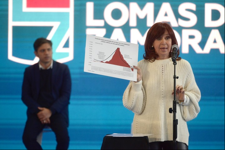 Cristina Kirchner visitó Lomas de Zamora en agosto de 2021. Foto: Andrés D’Elia