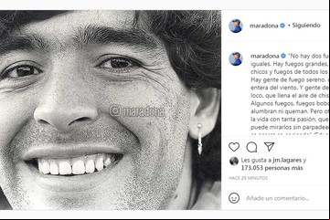 El primer posteo en la cuenta de Instagram de Diego Maradona tras su muerte