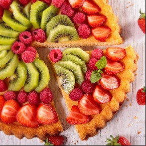 Tarta de frutas con crema diplomata