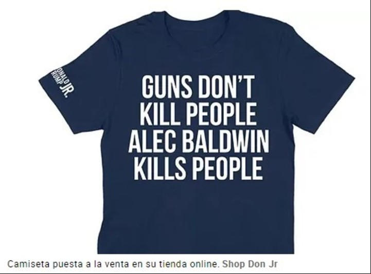 La remera puesta a la venta por Donald Trump Jr. Luego la quitó. Foto: redes sociales