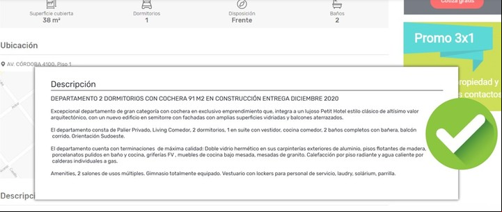 Es fundamental que las publicaciones con los detalles de las propiedades estén completas. Foto: Gentileza Argenprop