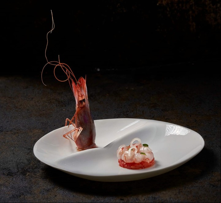 Gamba criolla, el plato estrella del restaurante Fierro, en Valencia.