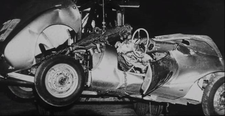 El Porsche, remolcado. James Dean murió camino al hospital.
