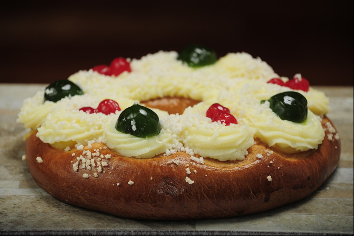 La clásica Rosca de Reyes que se come por estas latitudes. Foto: Ruben Digilio.