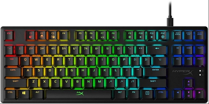 El teclado mecánico HyperX Alloy Origins Core QWERTY viene sin el tenkey numérico.