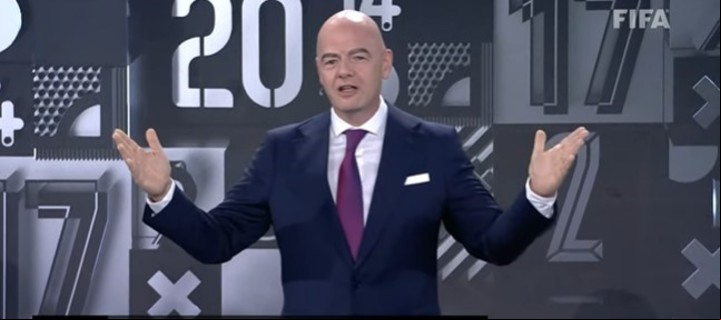 Gianni Infantino, el presidente de la FIFA, en la gala de los premios The Best.