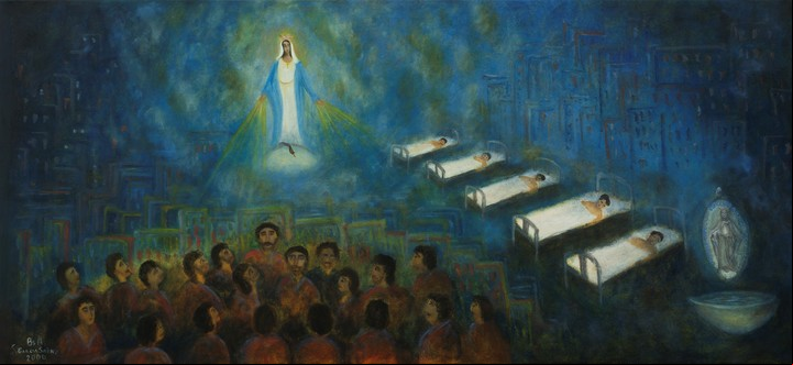 "Medalla milagrosa Subte Línea E", de García Sáenz. Obra adquirida por Eduardo Costantini.