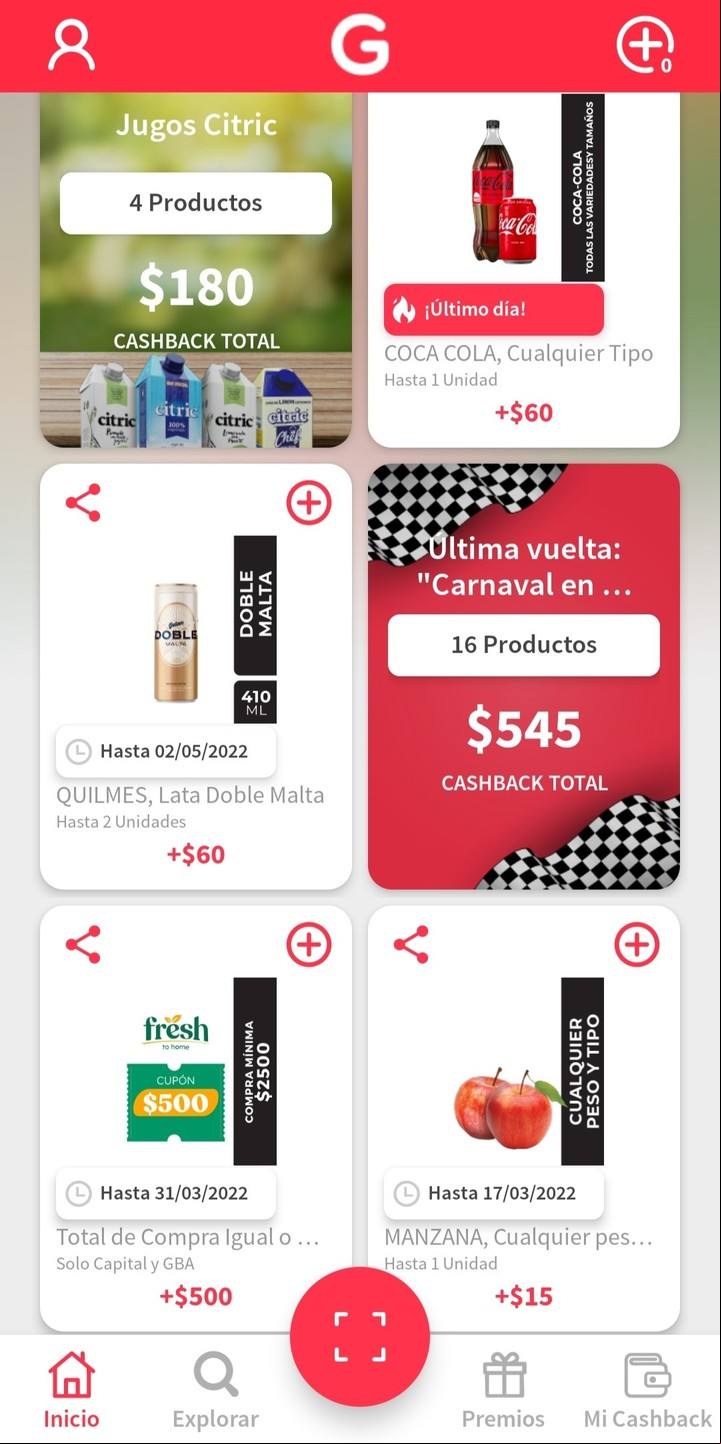 Gelt, una de las aplicaciones de cashback más populares. Imagen: Captura.