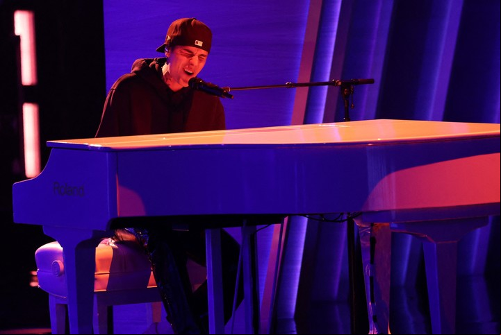 Justin Bieber durante la 64ª edición de los premios Grammy en Las Vegas, Nevada, Estados Unidos, el 3 de abril de 2022. REUTERS/Mario Anzuoni
