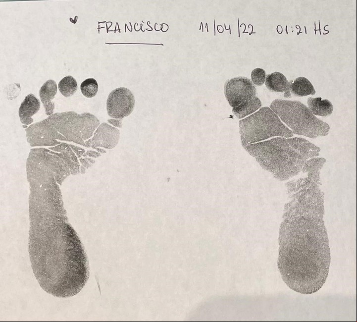 La foto que publicó Alberto Fernández, luego del nacimiento de Francisco.