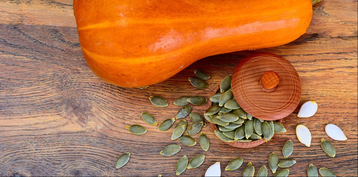 Las semillas de calabaza son un snack rico y sano. Foto: Shutterstock.