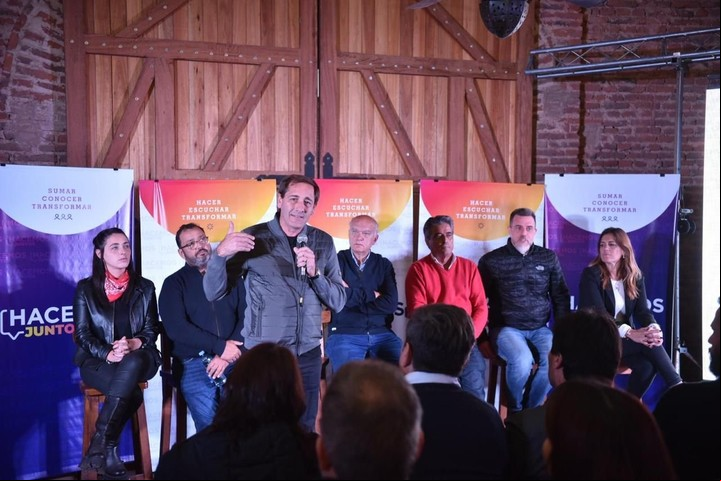 Julio Garro, durante el acto en Lobos.