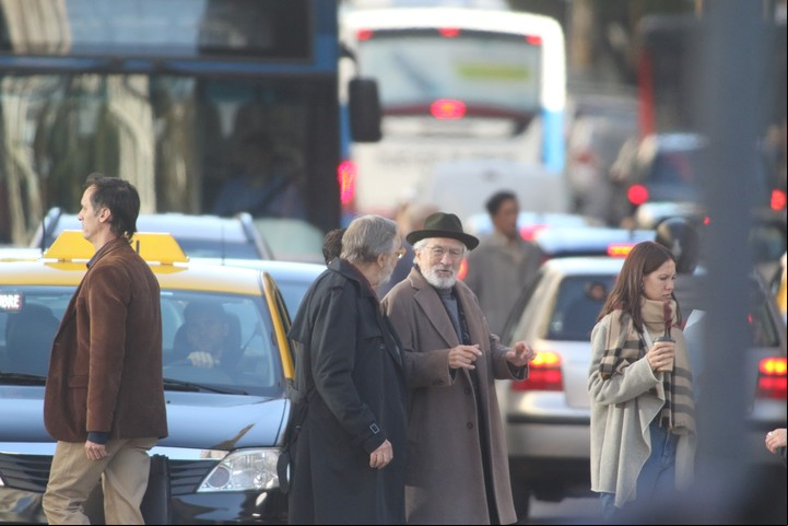 Luis Brandoni y Robert De Niro, rodando Nada en Buenos Aires.