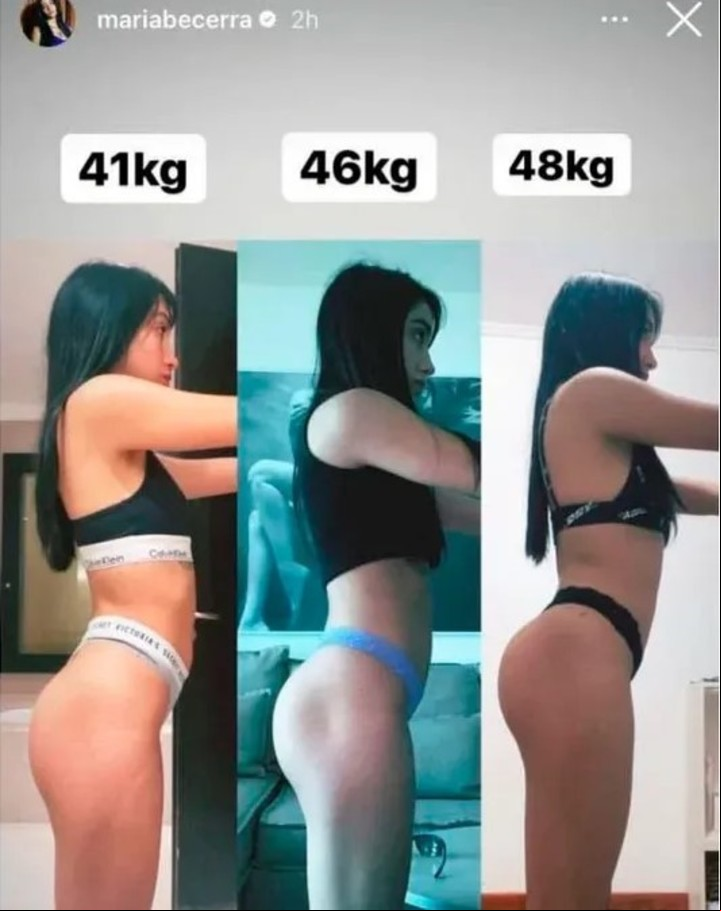 El antes y después que compartió María Becerra.