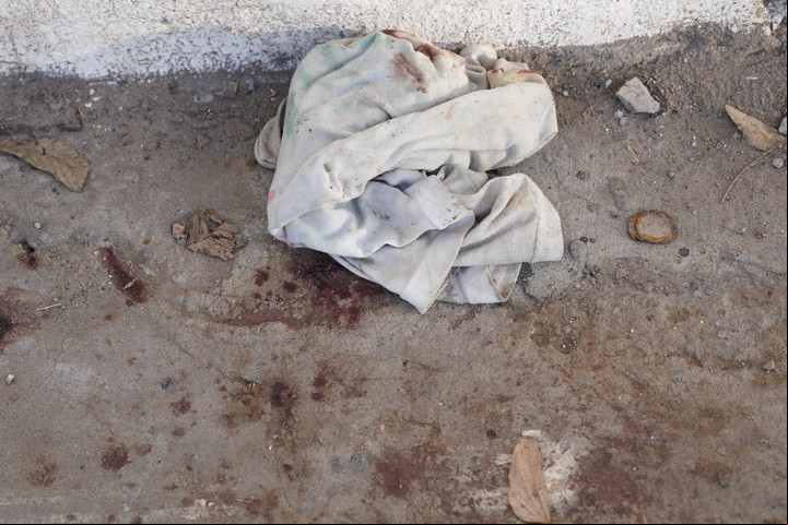 El lugar donde cayó herido el nene de 12 años. Foto Juano Tesone.